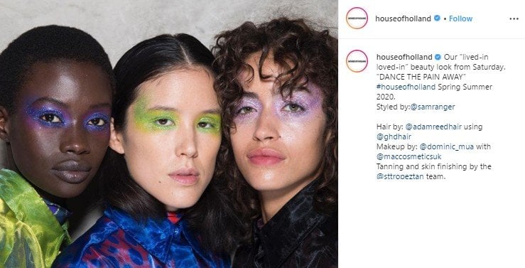 Tren Makeup di Atas Panggung London Fashion Week. (Instagram/@houseofholland)