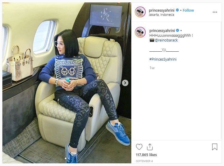 Gaya Maia Estianty vs Syahrini di Jet Pribadi (instagram.com/maiaestiantyreal + princessyahrini)