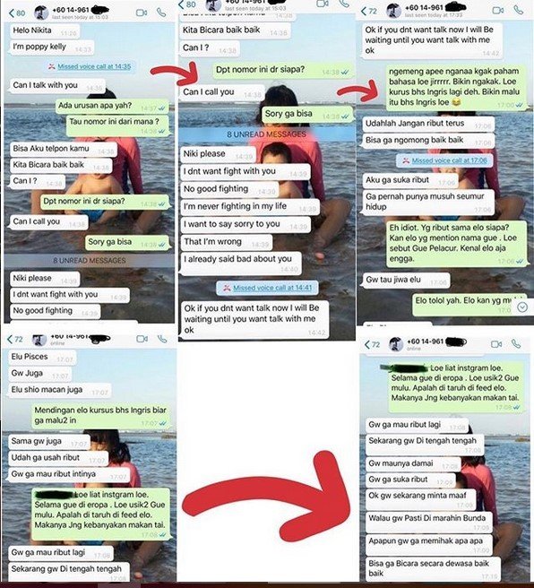 Nikita Mirzani mengunggah screenshoot percakapannya dengan Poppy Kelly. [Instagram]