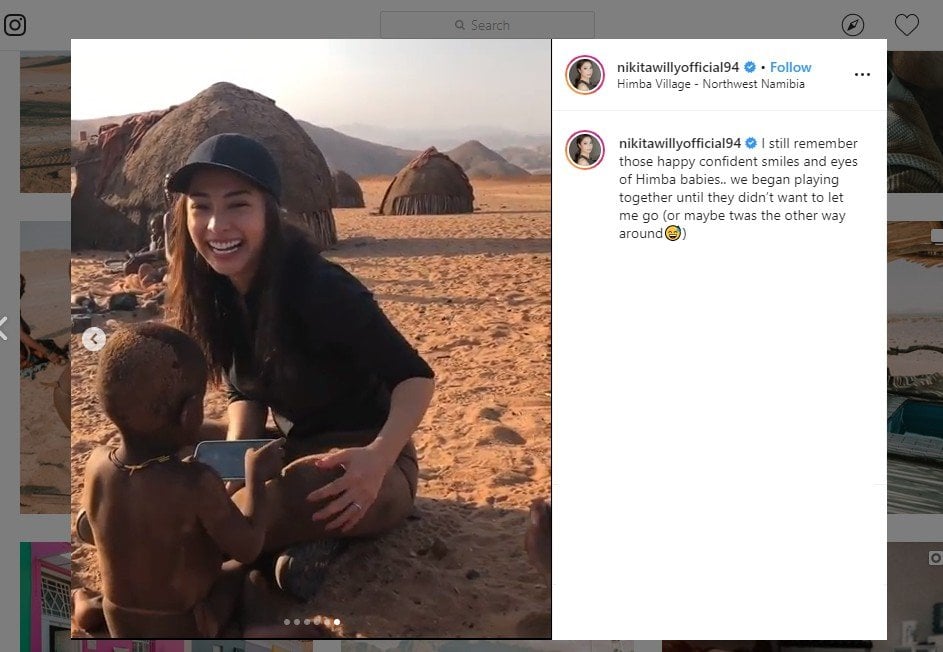 Nikita Willy Akrab dengan Anak Suku Himba Afrika, Warganet: Manis Banget. Tangkapan layar video (instagram.com/nikitawillyofficial94)