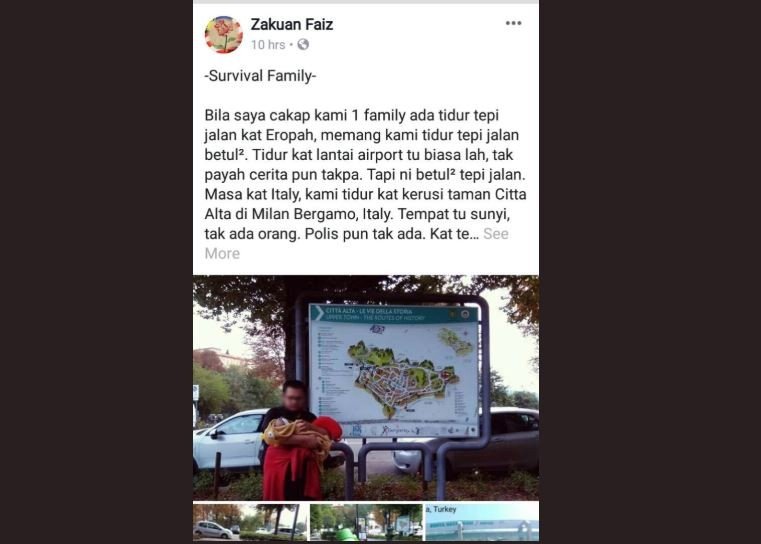 Viral Pria Suruh Istri dan Anak Tidur di Jalan Saat Traveling (twitter.com/__loveshak)