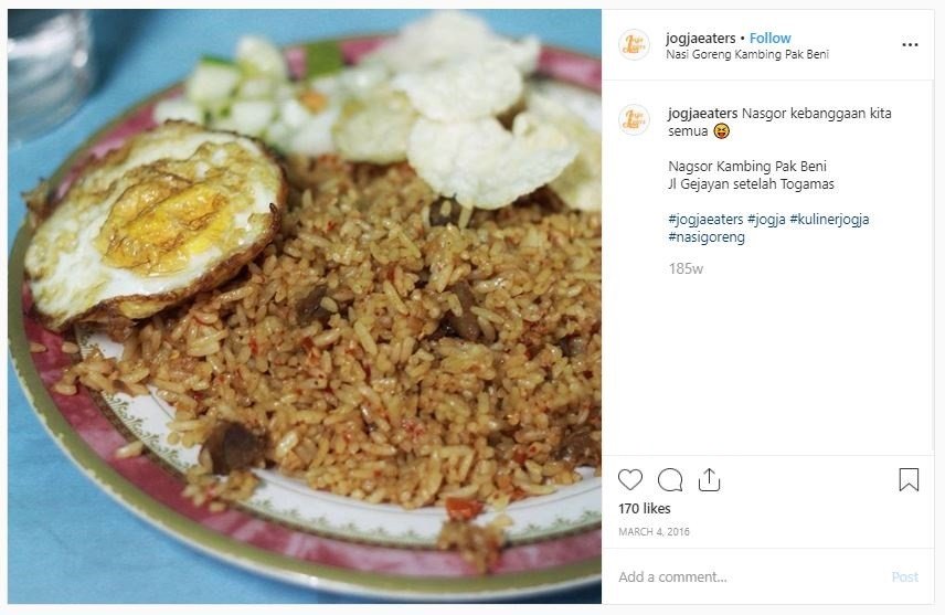 Menu Nasi Goreng Kambing Kebon Sirih Bintaro Jaya Xchange