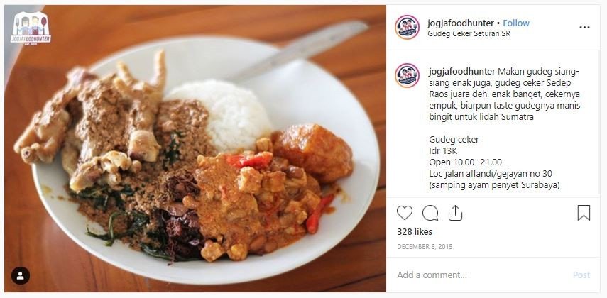 4 Kuliner Legendaris di Kawasan Gejayan, Yogyakarta (instagram.com/jogjafoodhunters)