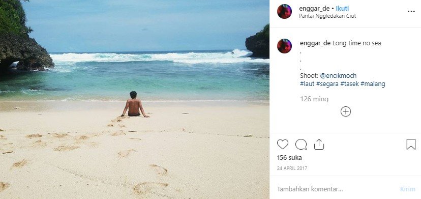Pantai Nggledak Ciut di Malang. (Instagram/@angger_de)