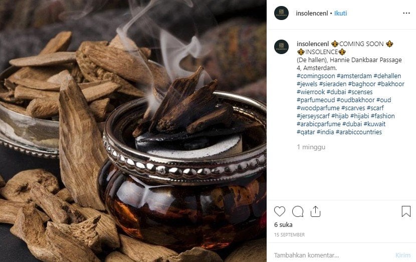 Oudh dan Bakhoor khas Dubai. (Instagram/@insolencenl)