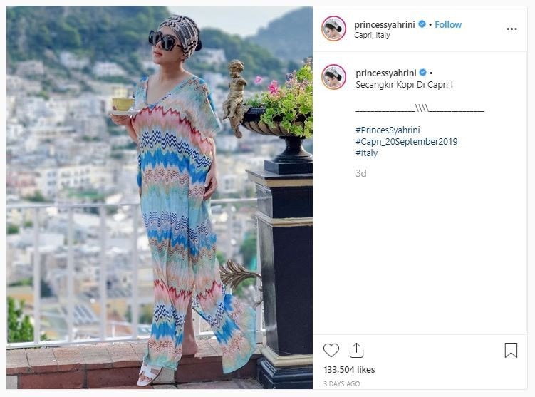 Outfit Liburan Syahrini di Italia (instagram.com/princessyahrini)