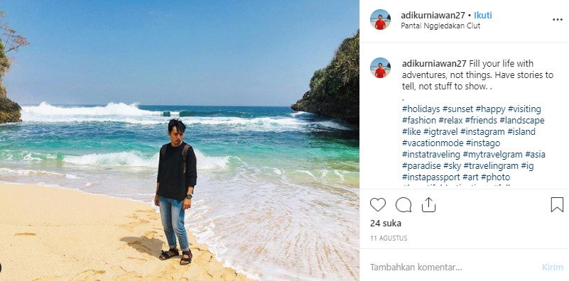 Pantai Nggledak Ciut di Malang. (Instagram/@adikurniawan27)