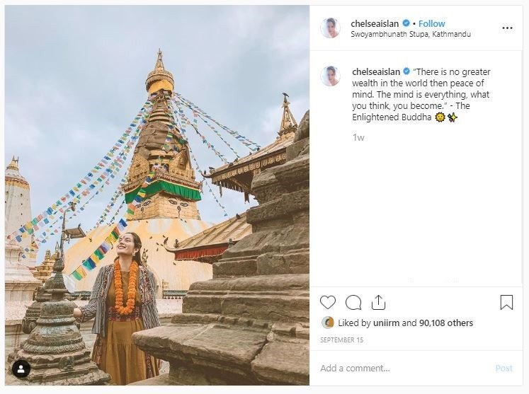 Momen Liburan Chelsea Islan di Nepal (instagram.com/chelseaislan)