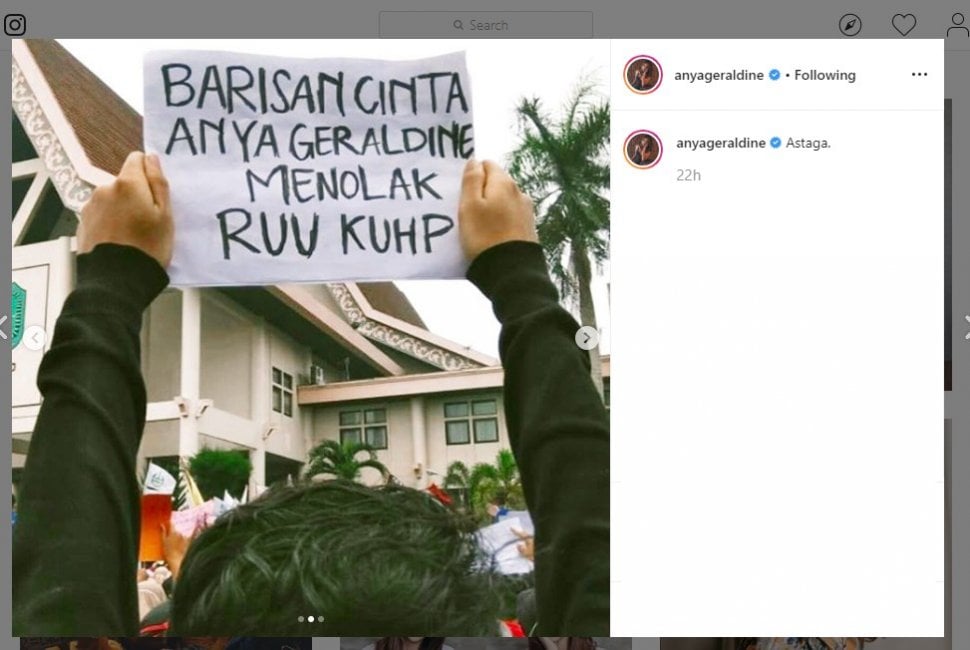 Poster Aksi Mahasiswa, Anya Geraldine. (instagram.com/anyageraldine)