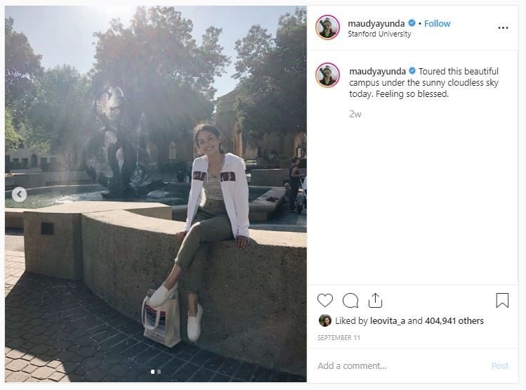 Potret Maudy Ayunda di Amerika Serikat (instagram.com/maudyayunda)