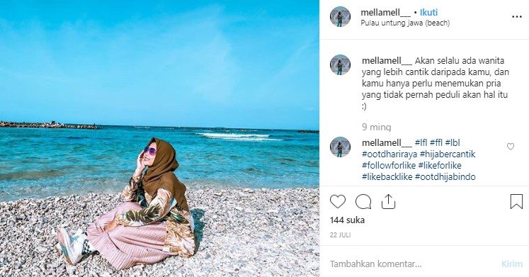 Pesona Pulau Untung Jawa di Kepulauan Seribu. (Instagram/@mellamel_)