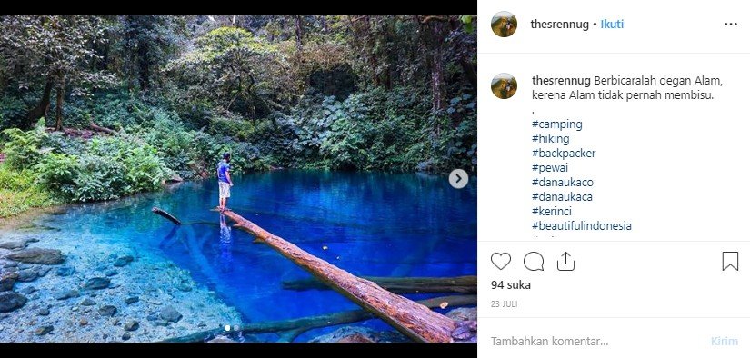 Danau Kaco, wisata alam populer di Jambi. (Instagram/@thesrennug)