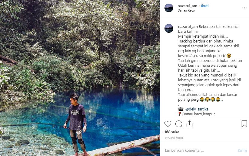 Danau Kaco, wisata alam populer di Jambi. (Instagram/@nazarul_am)