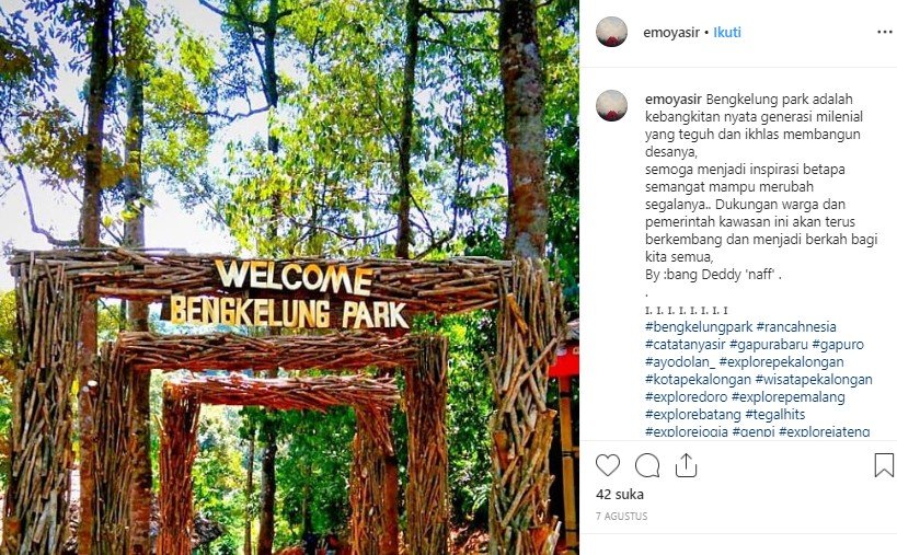 Bengkelung Park, destinasi wisata di Pekalongan. (Instagram/@emoyasir)