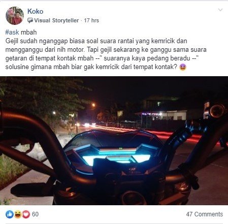 Kunci Kontak Honda CB150R. (Facebook/Koko)