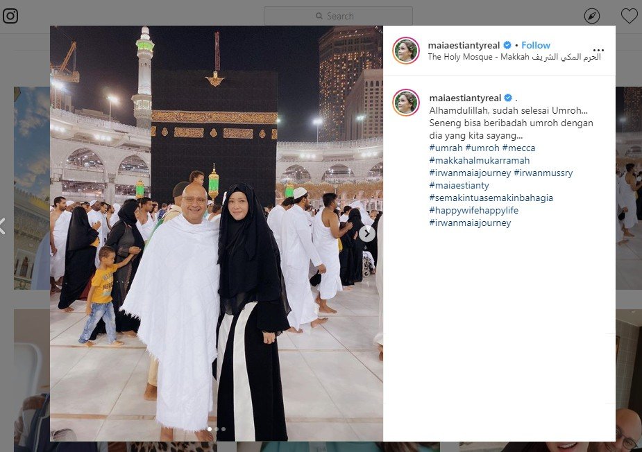 Maia Estianty Umrah Bareng Irwan Mussry. (instagram.com/maiaestiantyreal)