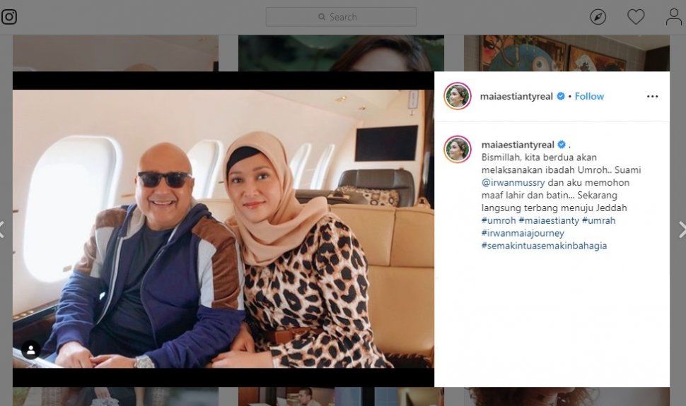 Maia Estianty Umrah Bareng Irwan Mussry. (instagram.com/maiaestiantyreal)