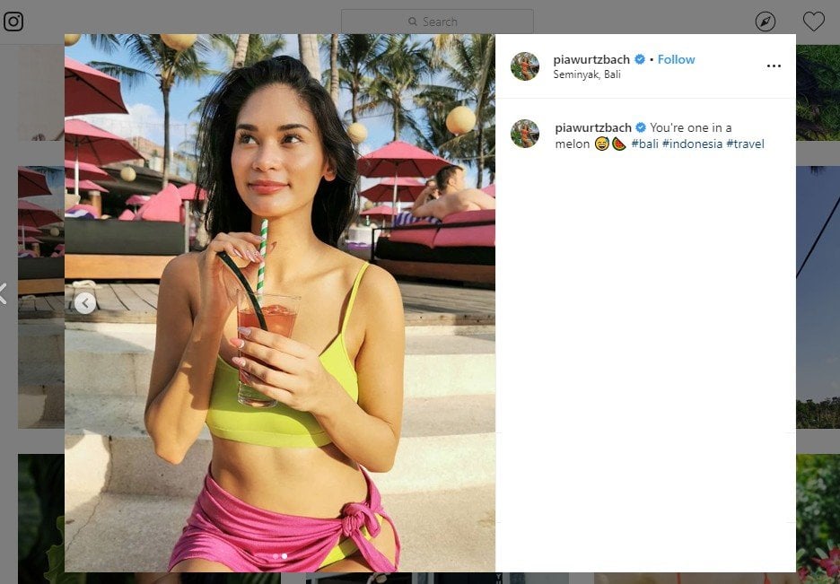 Liburan di Bali, Penampilan Miss Universe Pia Wurtzbach Bikin Salah Fokus. (instagram.com/piawurtzbach)