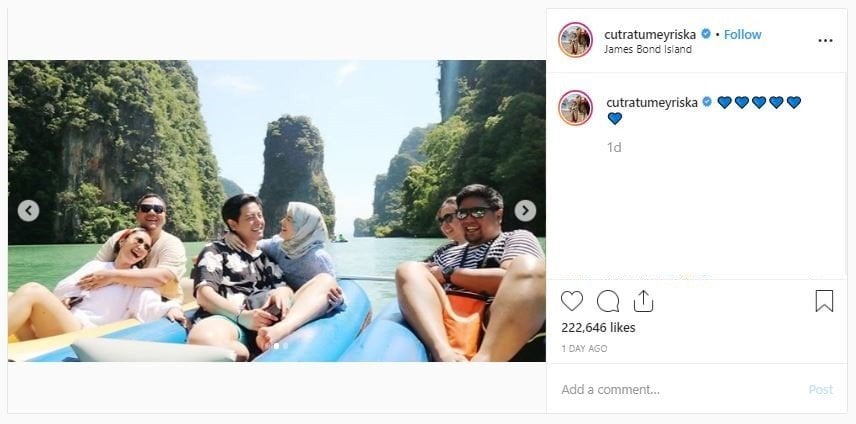 Cut Meyriska dan Roger Danuarta Liburan ke James Bond Island (instagram.com/cutratumeyriska)