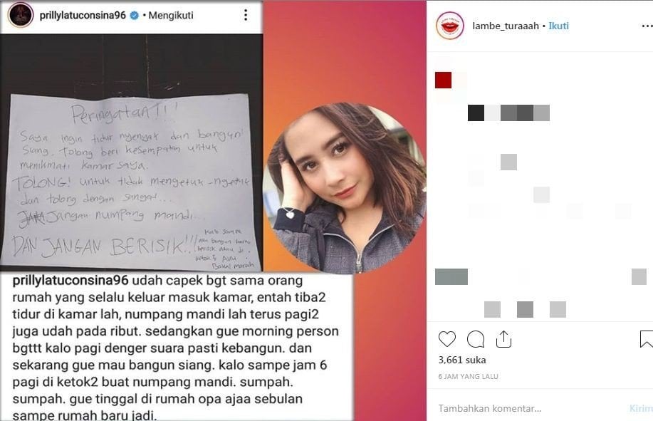 Bidik layar unggahan Prilly Latuconsina. 