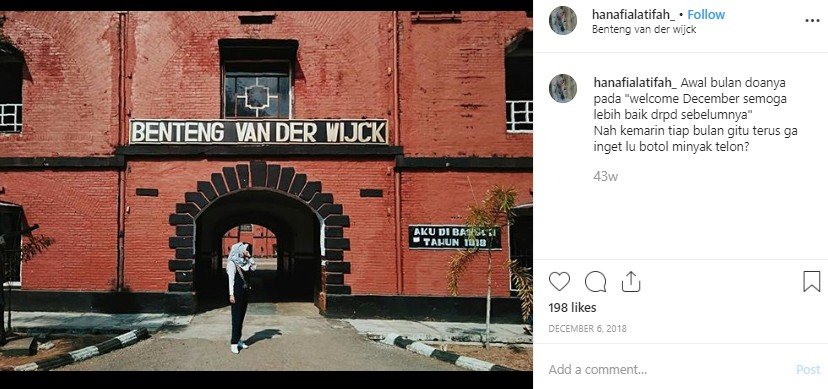 Benteng Van Der Wijck di Kebumen. (Instagram/@hanafialatifah)