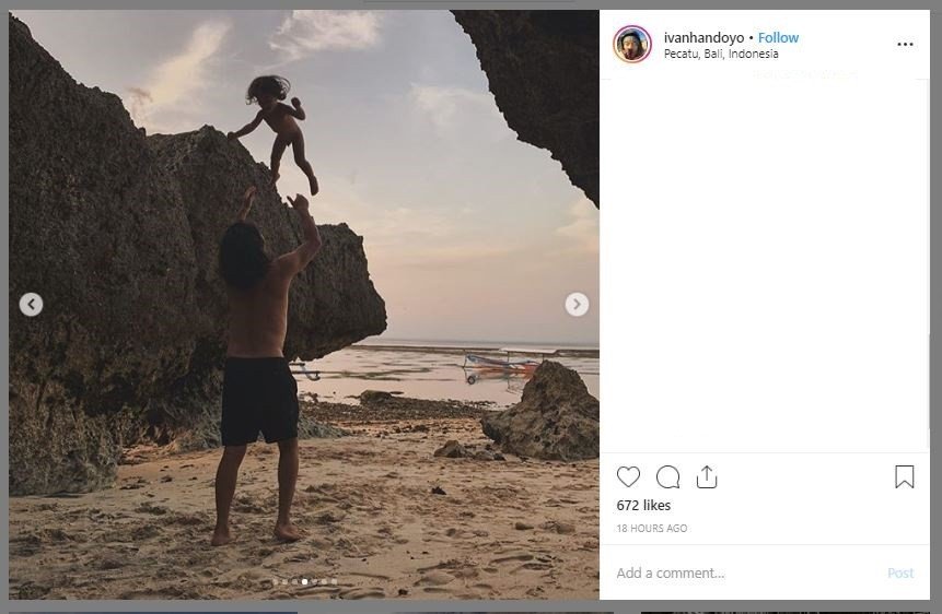 Dominique Diyose Pamer Baby Bump di Pantai (instagram.com/ivanhandoyo)