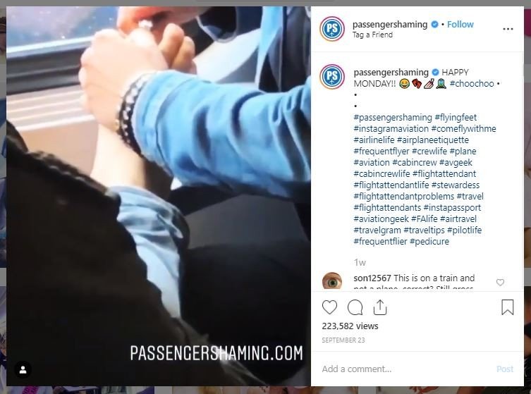 Penumpang Bantu Pacar Potong Kuku Kaki (instagram.com/passengershaming)