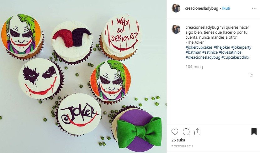 Kue bertema Joker. (Instagram/@creacionesladybug)