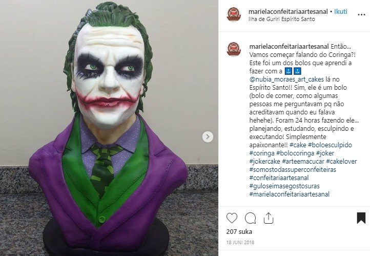 Kue bertema Joker. (Instagram/@marielaconfeitariaartesanal •)