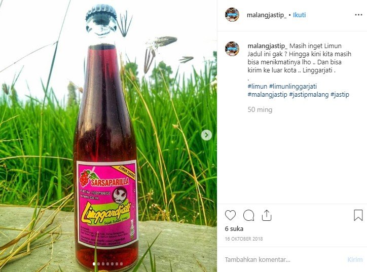 Minuman soda asli Indonesia. (Instagram/@malangjastip)