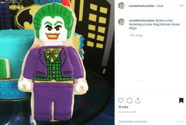 Camilan bertema Joker. (Instagram/@wonderlustcookie)