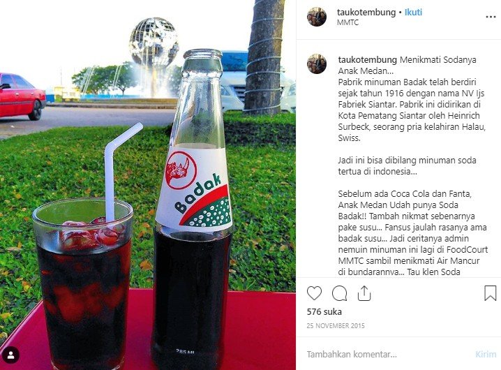 Minuman soda asli Indonesia. (Instagram/@tautokembung)