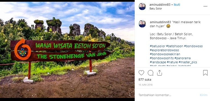 Betoh So'on, destinasi wisata alam di Bondowoso. (Instagram/@aminuddinn83)