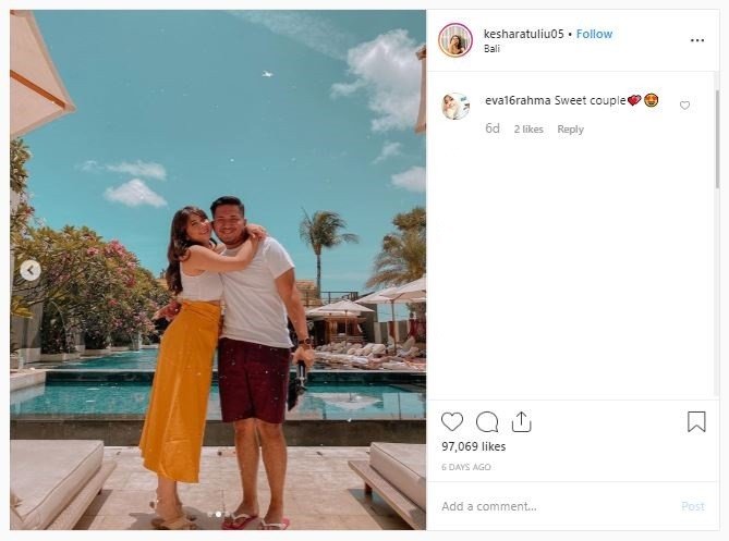 Momen Romantis Kesha Ratuliu dan Kekasih di Bali (instagram.com/kesharatuliu05)