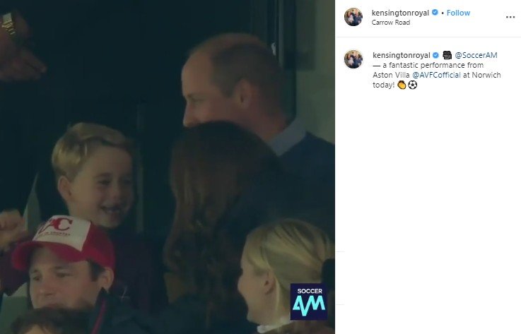 Pangeran George menonton pertandingan sepak bola. (Instagram/@kensingtonroyal)