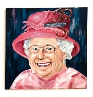 Melukis dengan payudara, lukisan bergambar Ratu Elizabeth II. (Nadia Matievskay/Metro)