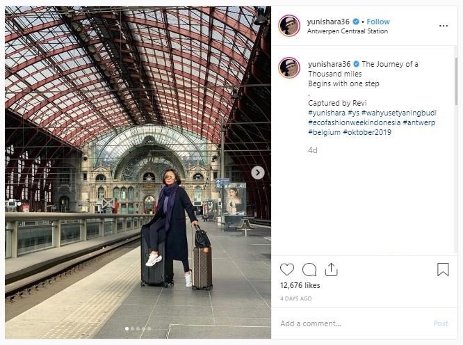 Yuni Shara Liburan ke Antwerp, Belgia (instagram.com/yunishara36)