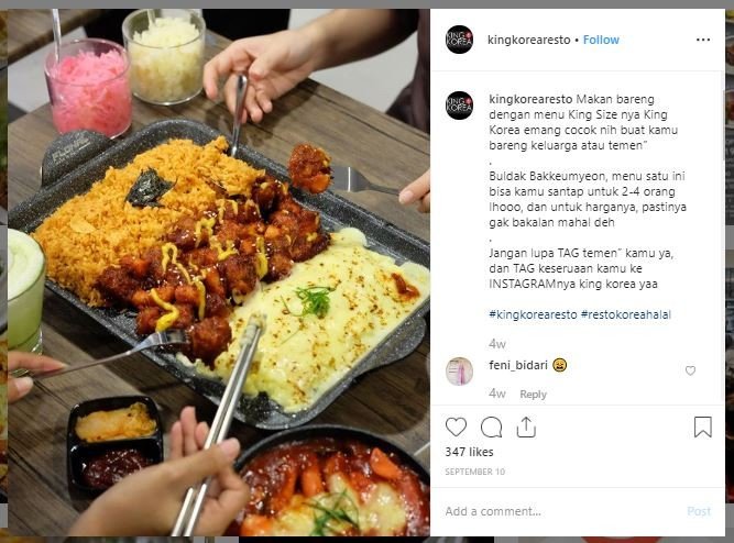 Rekomendasi Restoran Korea di Yogyakarta (instagram.com/kingkorearesto)