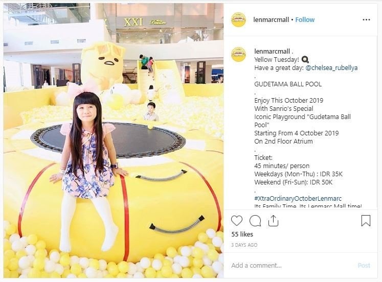 Gudetama Ball Pool di Surabaya (instagram.com/lenmarcmall)