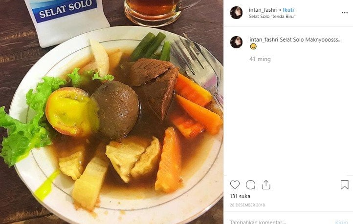 Rekomendasi menu sarapan di Solo. (Instagram/@intan_fashri)