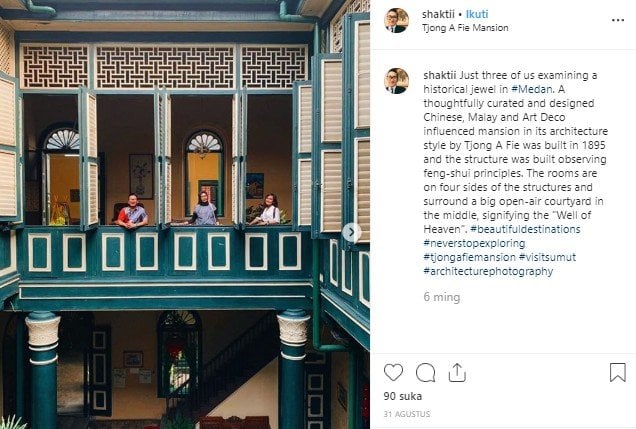 Rumah Tjong A Fie Mansion di Medan . (Instagram/@shaktii)