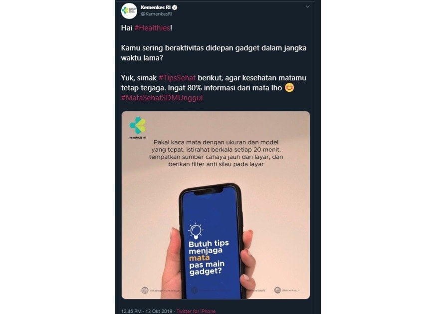 Tips dari Kemenkes RI (Twitter/ KemenkesRI)