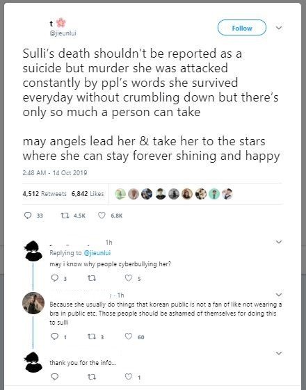 Analisa kematian Sulli. (Twitter/@jieunlui)