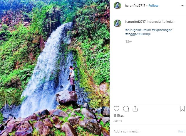 Curug Cibeureum. (Instagram/@harunfnd2717