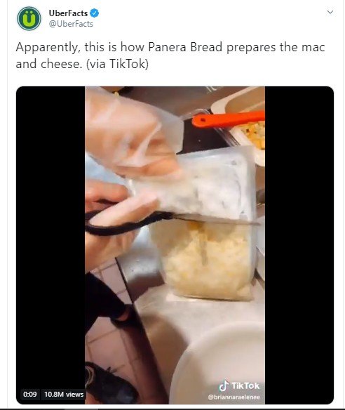 Mac and Cheese di Panera Bread. (Twitter/@UberFact)