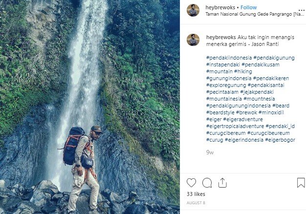 Curug Cibeureum. (Instagram/@heybrewoks)