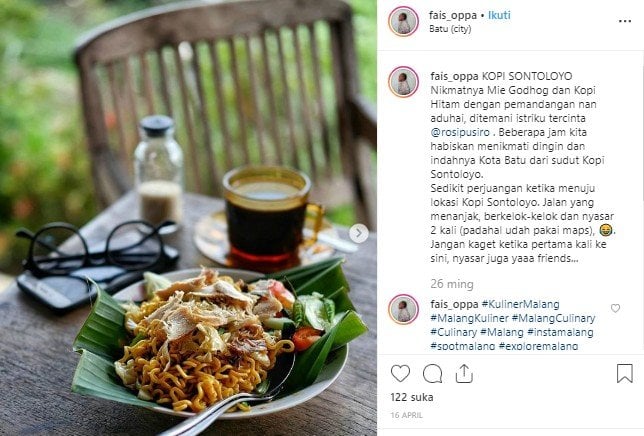 Kopi Sontoloyo di Batu, Jawa Timur. (Instagram/@fais_oppa)