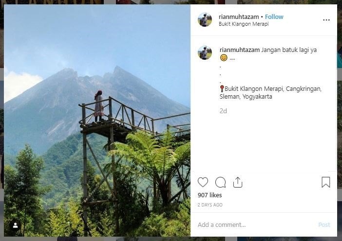 Objek Wisata Alternatif Sekitar Gunung Merapi (instagram.com/rianmuhtazam)