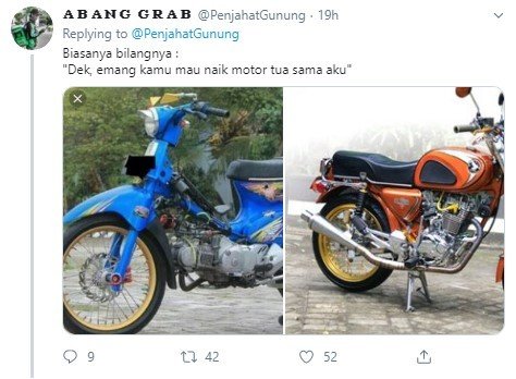 Melihat Gaya Bicara Cowok Sesuai Motornya, Setuju Nggak? (Twitter/PenjahatGunung)