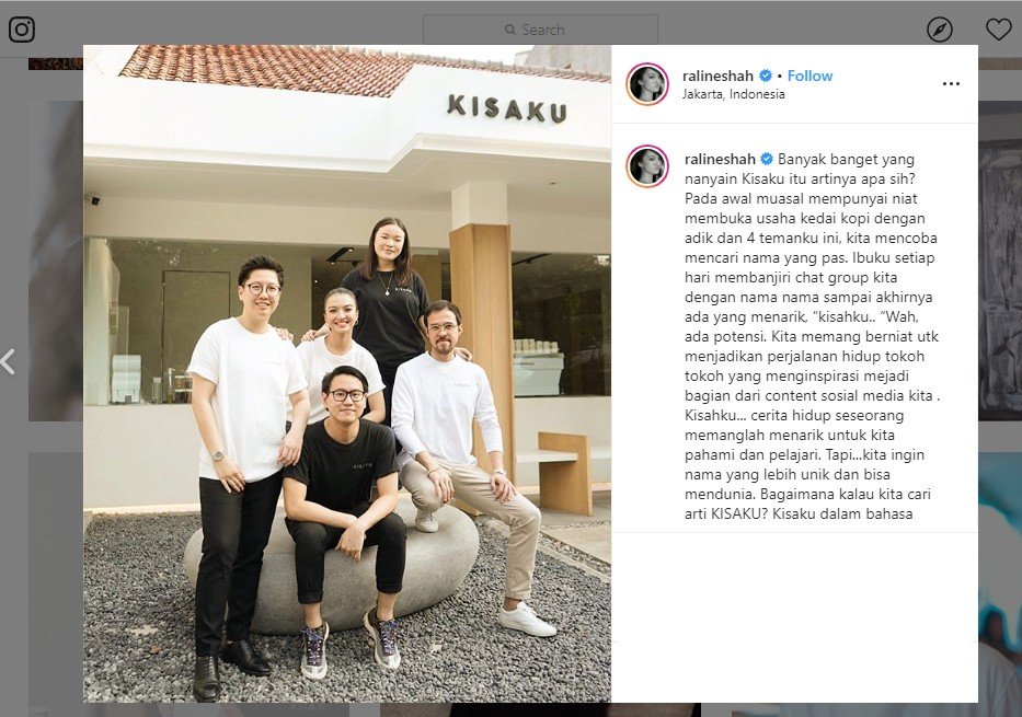 Kisaku, Kedai Kopi Milik Raline Shah dan Sahabat. (instagram.com/ralineshah)